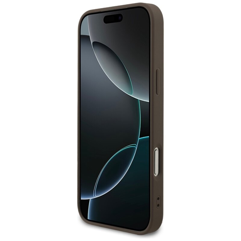 Husa iPhone 17 Pro Guess 4G Ring Classic Logo MagSafe, maro, GUHMP17LG4GFRW