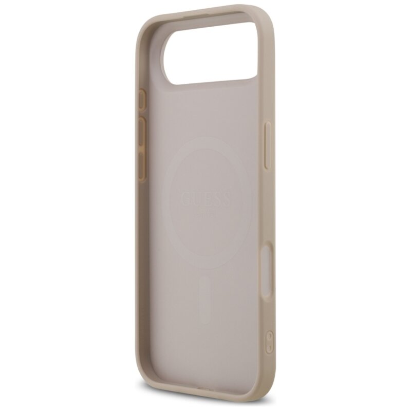 Husa iPhone 17 Air Guess 4G Ring Classic Logo MagSafe, roz, GUHMP17MG4GFRP