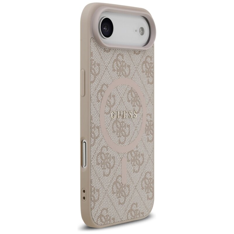Husa iPhone 17 Air Guess 4G Ring Classic Logo MagSafe, roz, GUHMP17MG4GFRP