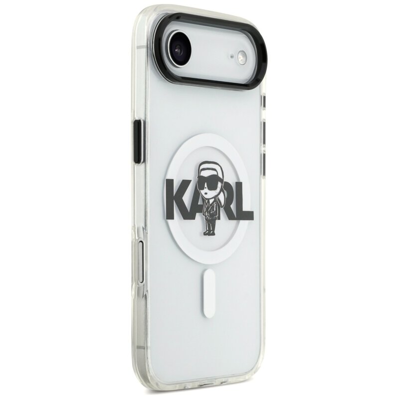 Husa iPhone 17 Air Karl Lagerfeld IML MagSafe Sketch Logo, Karl, transparenta, KLHMP17MHGKIGKBT