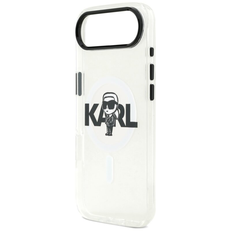 Husa iPhone 17 Air Karl Lagerfeld IML MagSafe Sketch Logo, Karl, transparenta, KLHMP17MHGKIGKBT