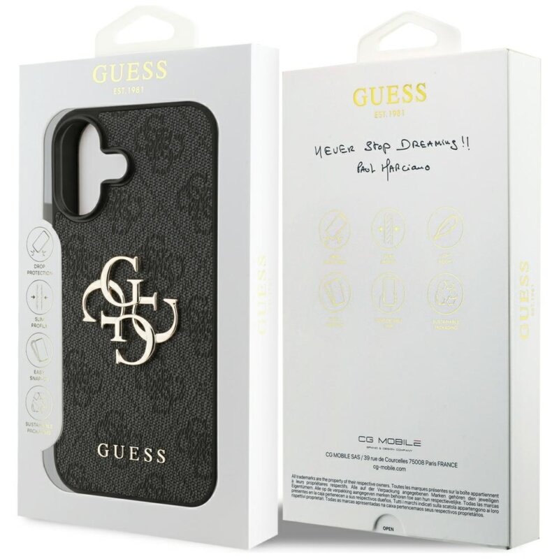 Husa originala Guess iPhone 17 Hardcase 4G Big Logo, negru, GUHCP17S4GMGGR