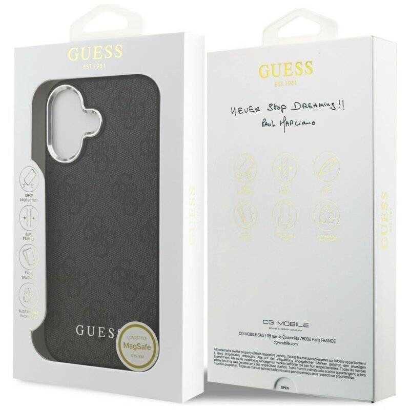 Husa originala Guess iPhone 17 Hardcase 4G Classic Logo MagSafe, negru, GUHMP17SP4GSSMCK