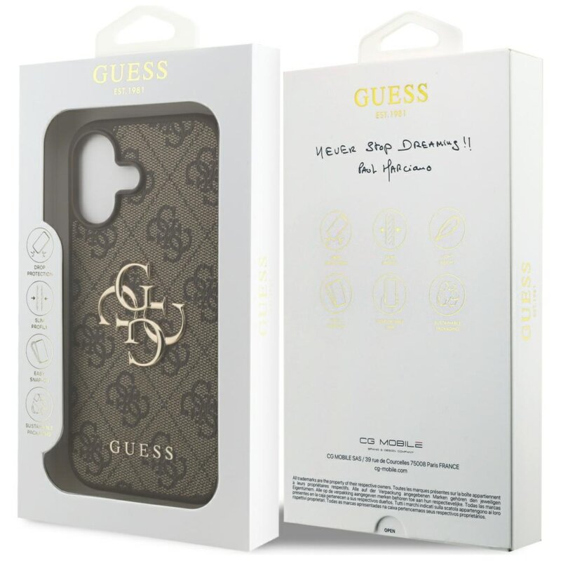 Husa originala Guess iPhone 17 Hardcase 4G Big Logo, maro, GUHCP17S4GMGBR