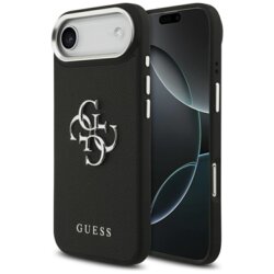 Husa originala Guess iPhone 17 Air Hardcase 4G Grained Big and Classic Logo, negru, GUHCP17MPG4SMCEK
