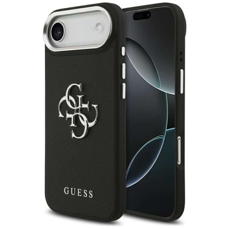 Husa originala Guess iPhone 17 Air Hardcase 4G Grained Big and Classic Logo, negru, GUHCP17MPG4SMCEK