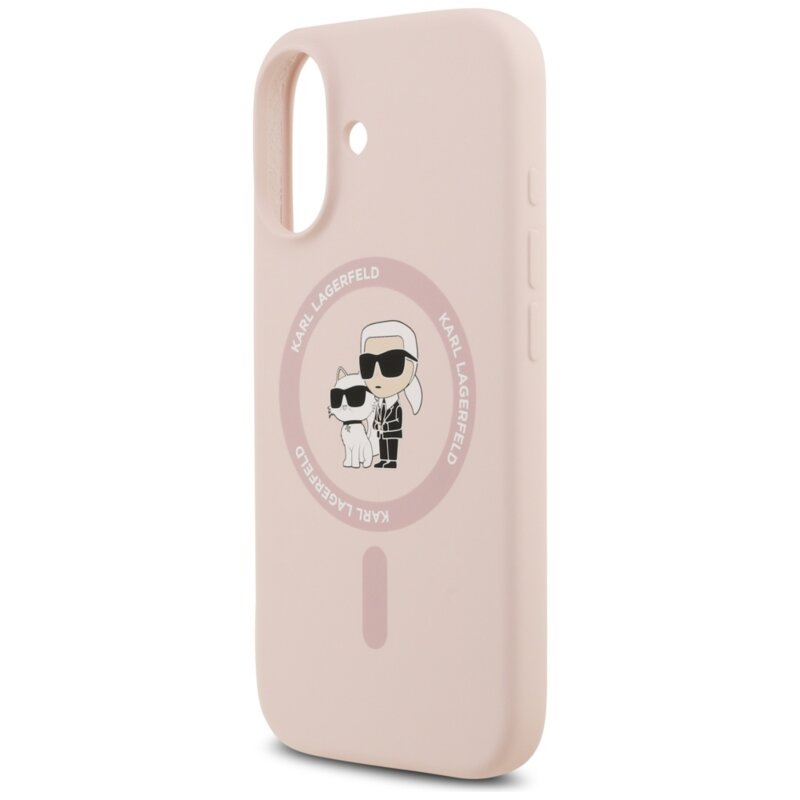 Husa Karl Lagerfeld iPhone 17 Silicone Ring MagSafe, Karl&Choupette, roz, KLHMP17SSCMKCRHP
