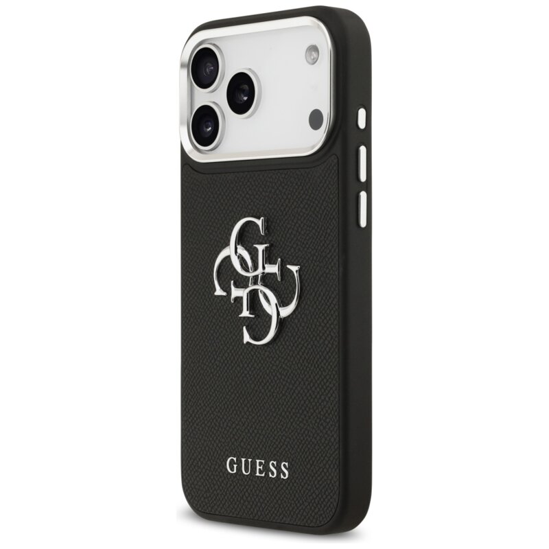 Husa originala Guess iPhone 17 Pro Max Hardcase 4G Grained Big and Classic Logo, negru, GUHCP17XPG4SMCEK