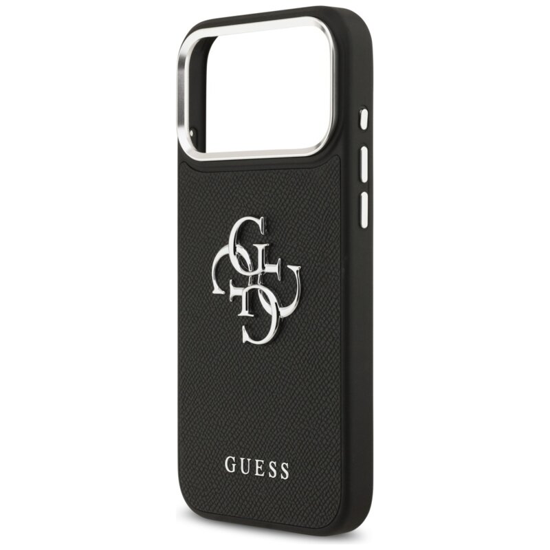Husa originala Guess iPhone 17 Pro Max Hardcase 4G Grained Big and Classic Logo, negru, GUHCP17XPG4SMCEK