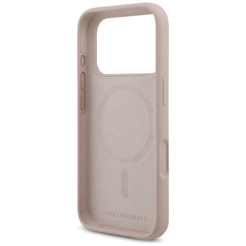 Husa Karl Lagerfeld iPhone 17 Pro Silicone Ring MagSafe, Karl&Choupette, roz, KLHMP17LSCMKCRHP