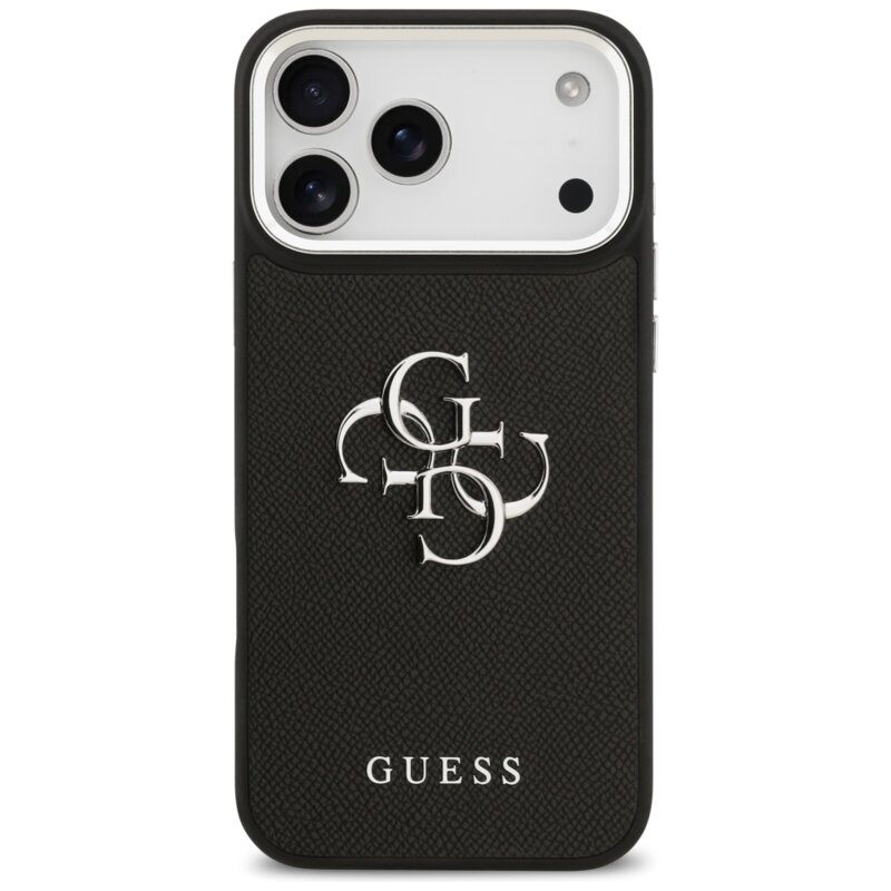 Husa originala Guess iPhone 17 Pro Hardcase 4G Grained Big and Classic Logo, negru, GUHCP17LPG4SMCEK