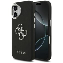 Husa originala Guess iPhone 17 Hardcase 4G Grained Big and Classic Logo, negru, GUHCP17SPG4SMCEK