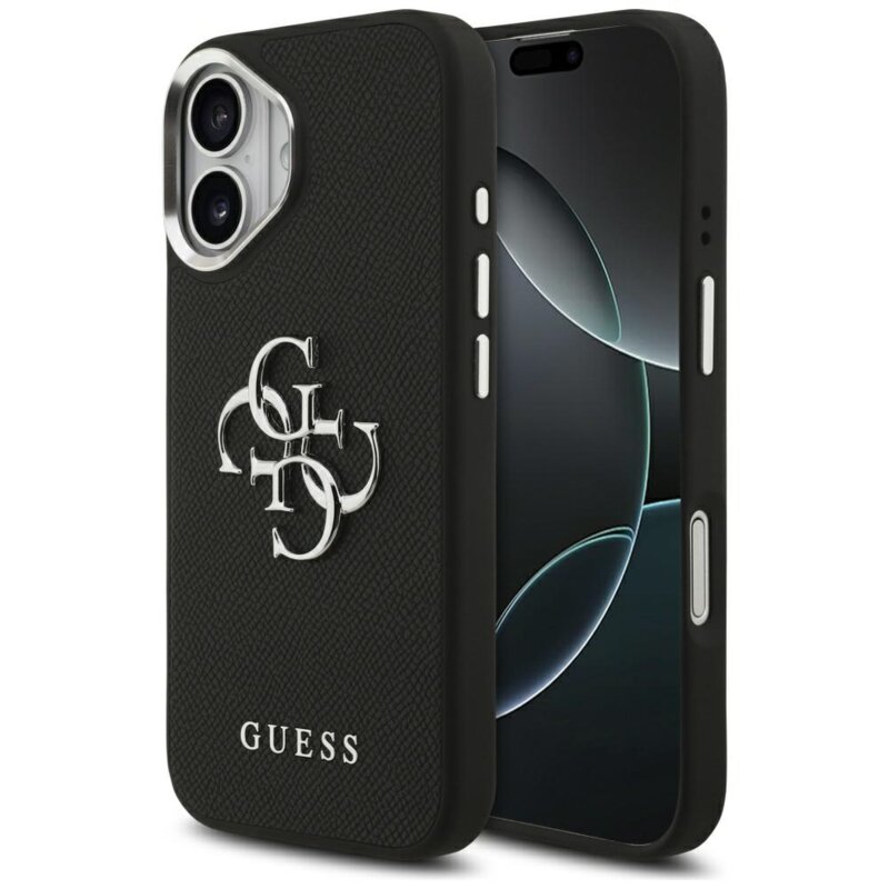 Husa originala Guess iPhone 17 Hardcase 4G Grained Big and Classic Logo, negru, GUHCP17SPG4SMCEK