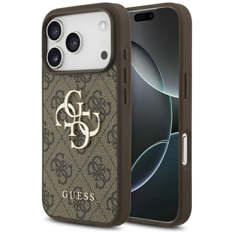 Husa originala Guess iPhone 17 Pro Hardcase 4G Big Logo, maro, GUHCP17L4GMGBR
