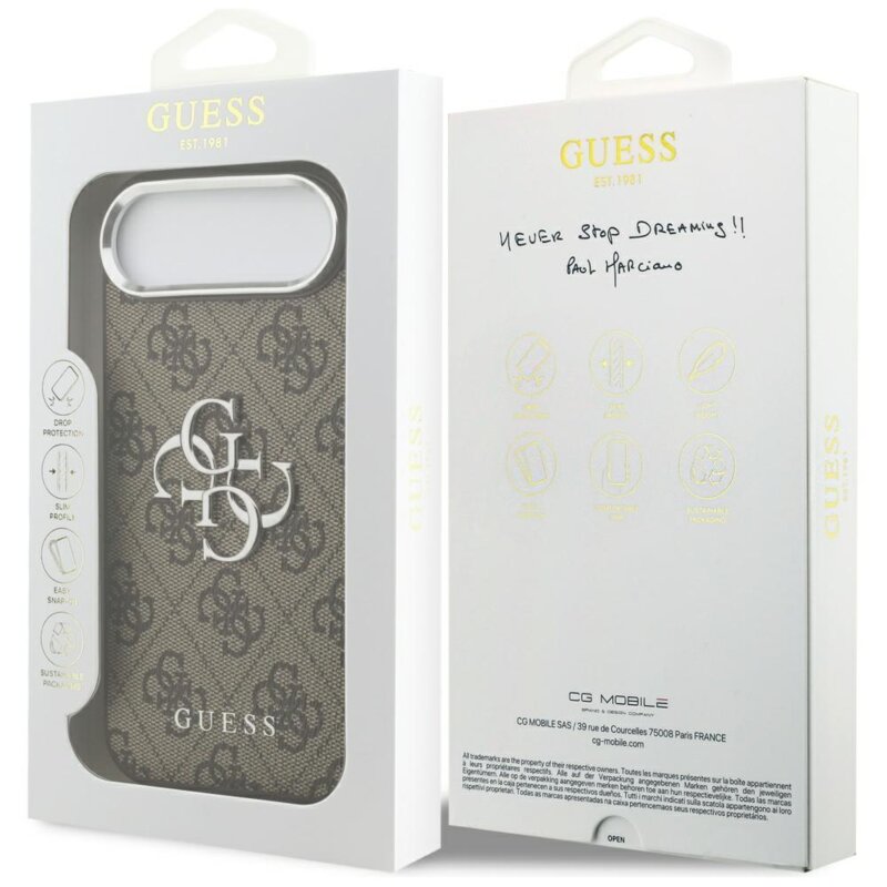 Husa originala Guess iPhone 17 Air Hardcase Big 4G Logo Classic Logo, maro, GUHCP17MP4G4SMCW