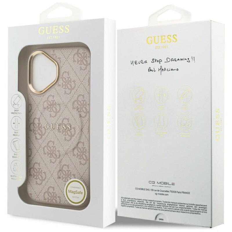 Husa originala Guess iPhone 17 Hardcase 4G Classic MagSafe, roz, GUHMP17SP4MSEGCP