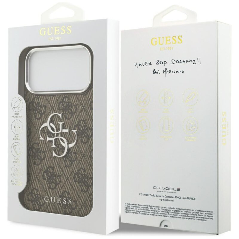 Husa originala Guess iPhone 17 Pro Max Hardcase Big 4G Logo Classic Logo, maro, GUHCP17XP4G4SMCW