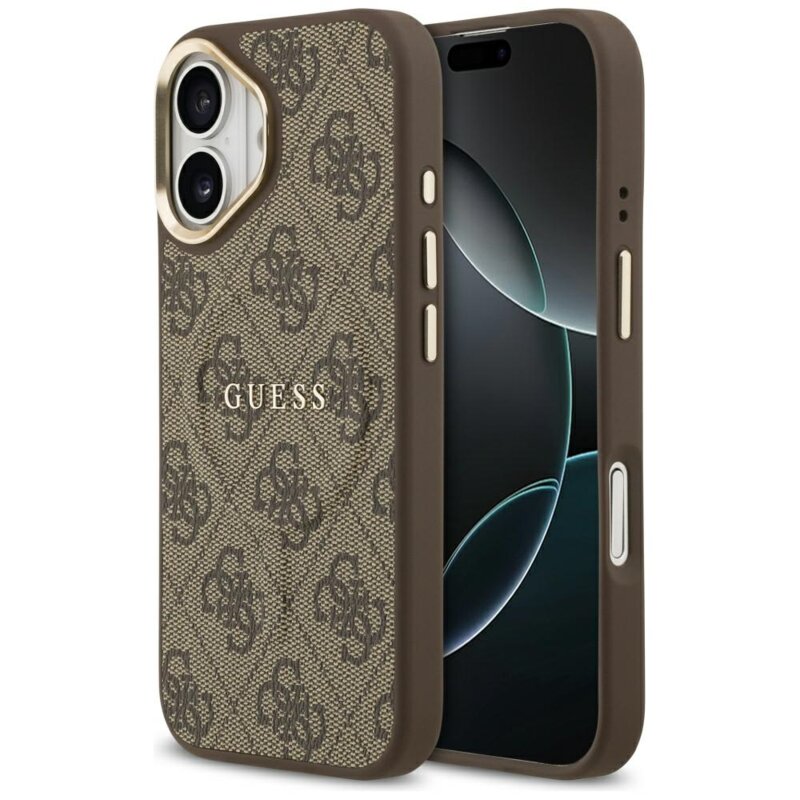 Husa originala Guess iPhone 17 Hardcase 4G Classic MagSafe, maro, GUHMP17SP4MSEGCW