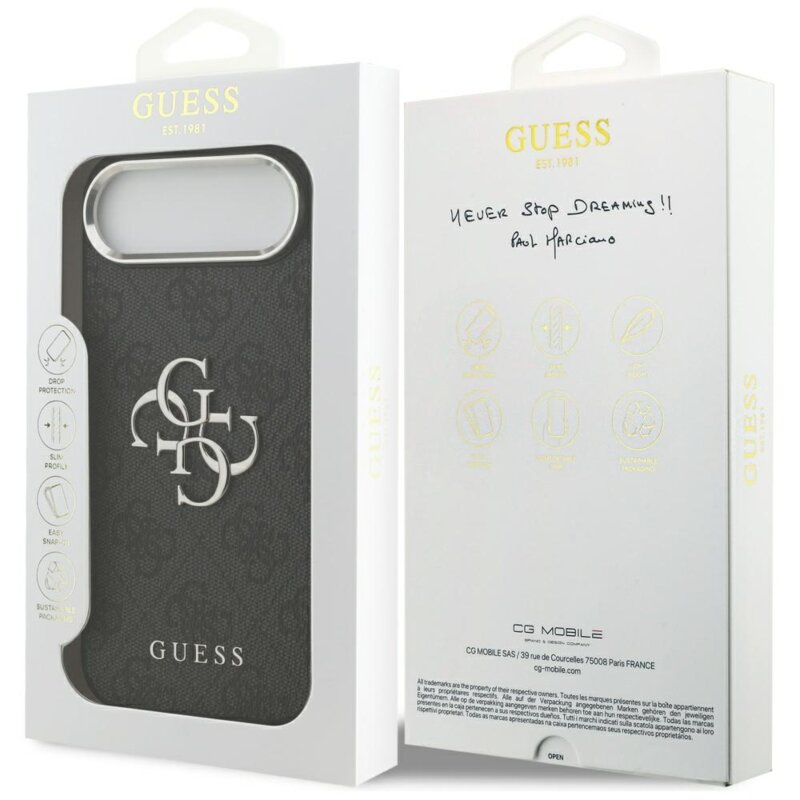 Husa originala Guess iPhone 17 Air Hardcase 4G, negru, GUHCP17MP4G4SMCK