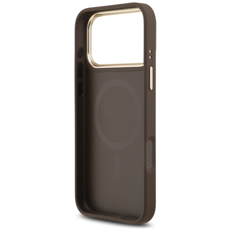 Husa originala Guess iPhone 17 Pro Hardcase 4G Classic MagSafe, maro, GUHMP17LP4MSEGCW