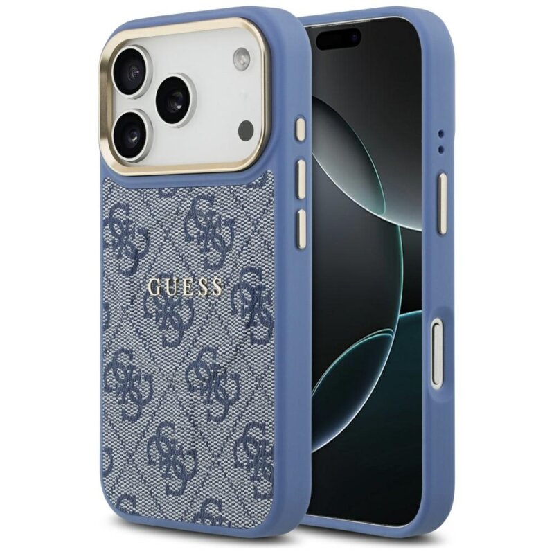 Husa originala Guess iPhone 17 Pro Hardcase 4G Classic MagSafe, albastru, GUHMP17LP4MSEGCB