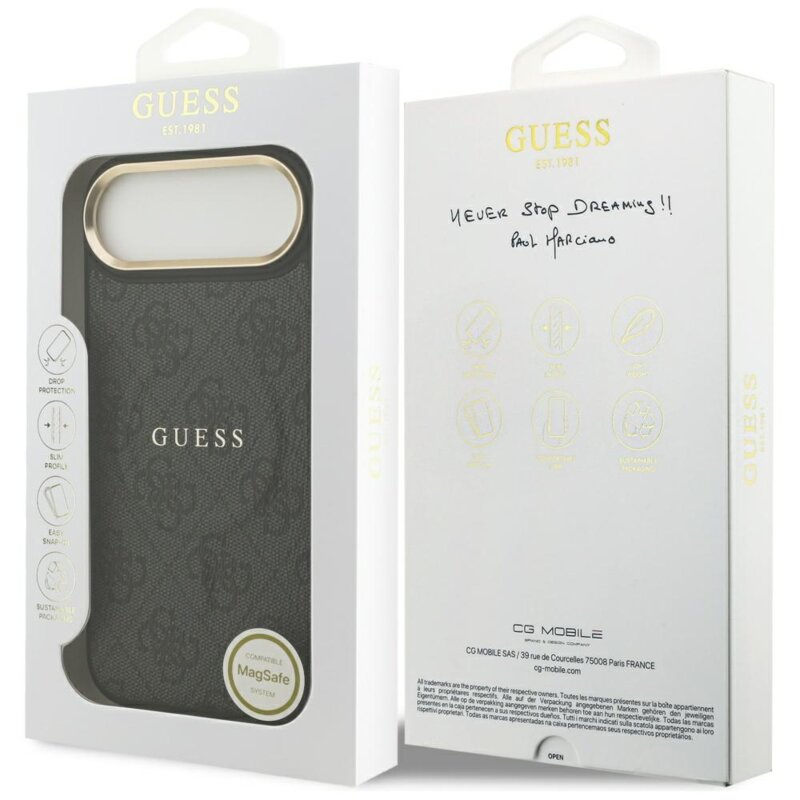Husa originala Guess iPhone 17 Air Hardcase 4G Classic MagSafe, negru, GUHMP17MP4MSEGCK