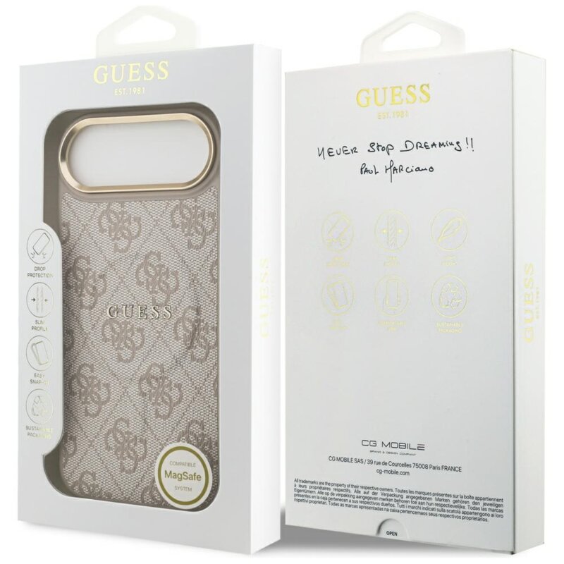 Husa originala Guess iPhone 17 Air Hardcase 4G Classic MagSafe, roz, GUHMP17MP4MSEGCP