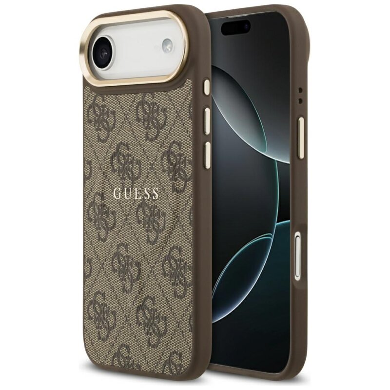 Husa originala Guess iPhone 17 Air Hardcase 4G Classic MagSafe, maro, GUHMP17MP4MSEGCW