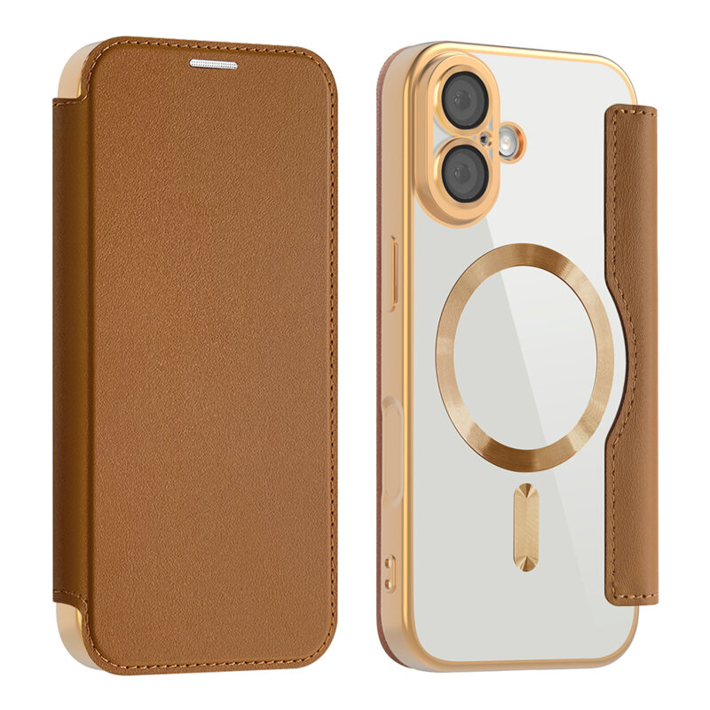 Husa iPhone 17 Techsuit SmartMag Book Case, maro