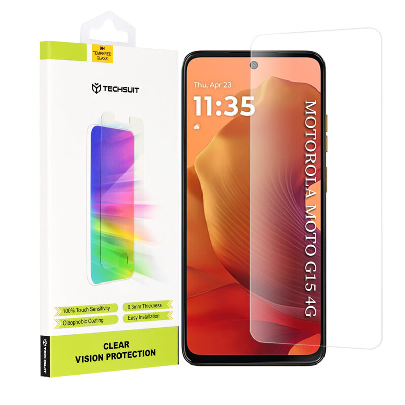 Folie sticla Motorola Moto G15 Techsuit Clear Vision Glass, transparenta