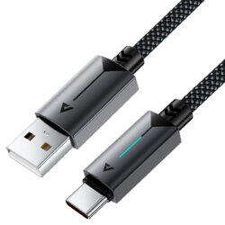 Cablu de date USB la tip C, 3A Acefast, C19-04, negru, 1.2m
