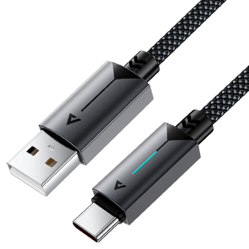 Cablu de date USB la tip C, 3A Acefast, C19-04, negru, 1.2m