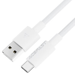 Cablu incarcare USB la tip C, 3A Acefast, C18-04, alb, 1.2m