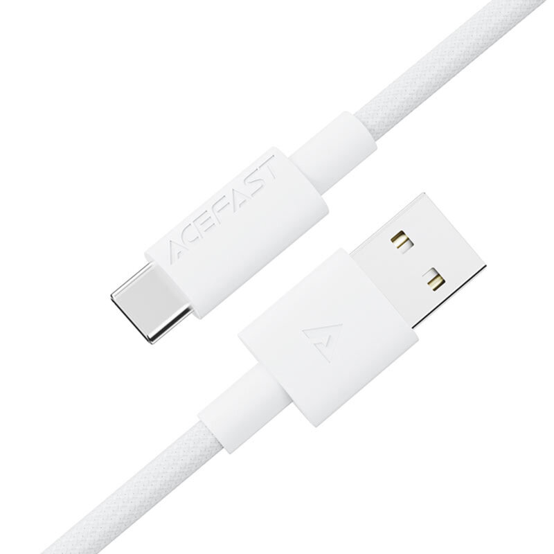 Cablu incarcare USB la tip C, 3A Acefast, C18-04, alb, 1.2m