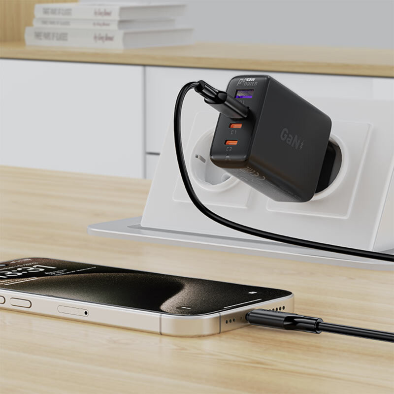 Cablu USB la tip C Fast Charge, 3A Acefast, C17-04, 1.2m