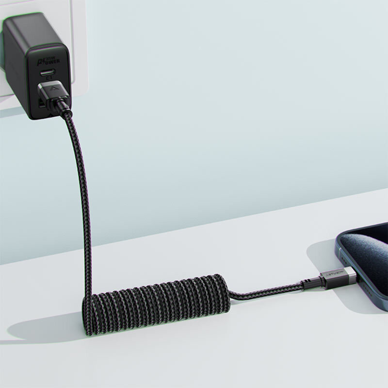 Cablu incarcare USB, tip C, 3A Acefast, C14-04, negru, 1.2m