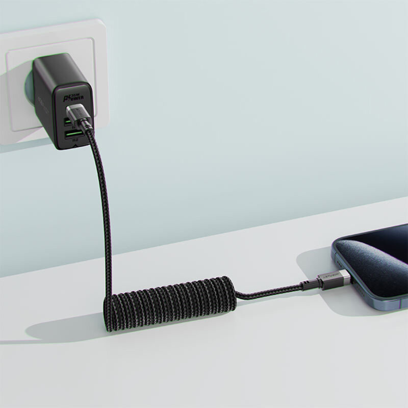 Cablu incarcare tip C, 60W, 3A Acefast, C14-03, negru, 1.2m