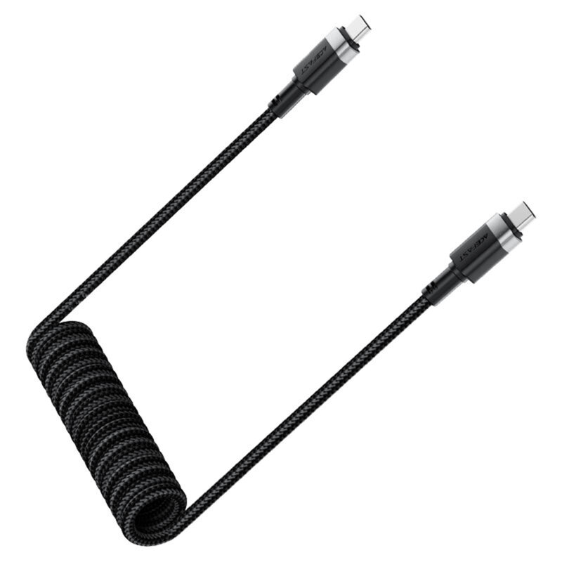 Cablu incarcare tip C, 60W, 3A Acefast, C14-03, negru, 1.2m