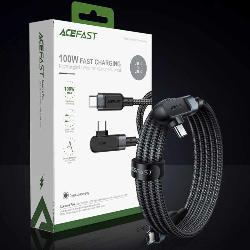 Cablu de date tip C Fast Charge, 100W, 5A Acefast, C5-03, 2m