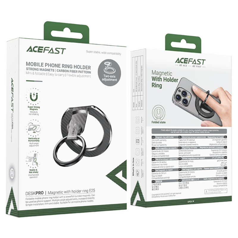 Suport inel telefon MagSafe, iRing Acefast, E25, negru