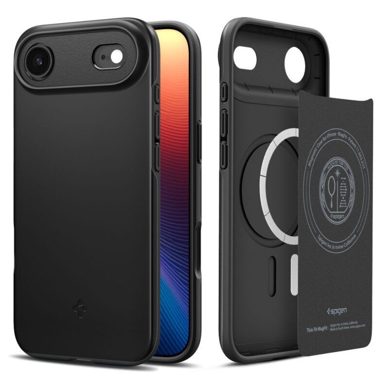 Husa iPhone 17 Air Spigen Thin Fit MagSafe, negru