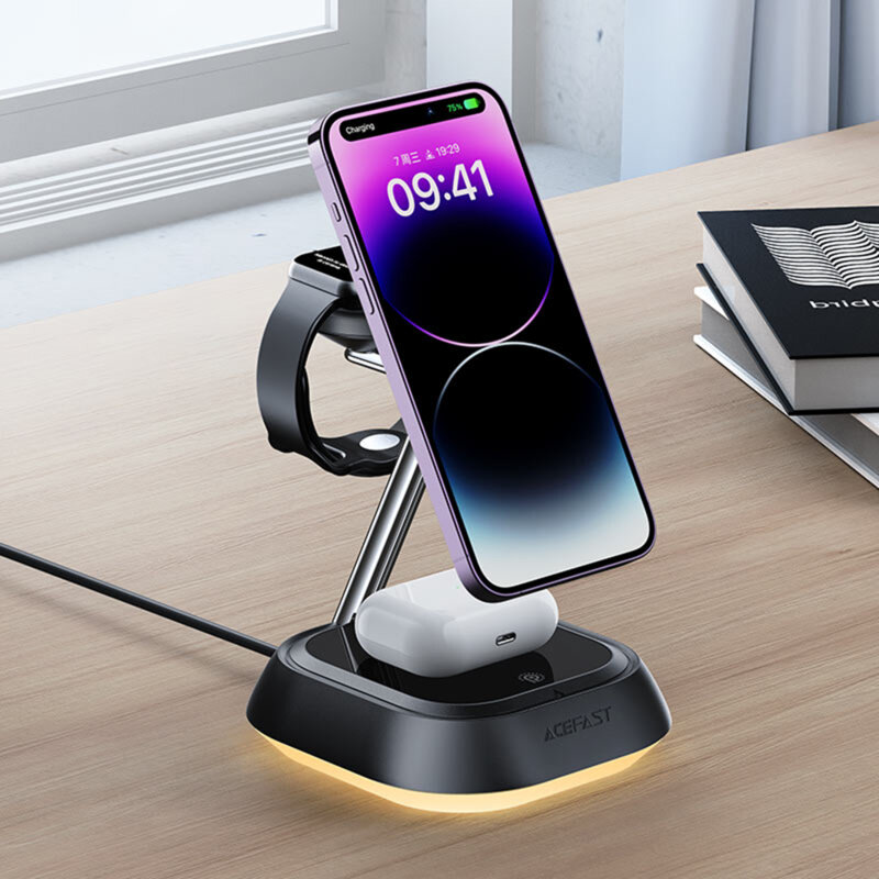 Statie incarcare wireless cu lumini LED, 20.5W Acefast, E16