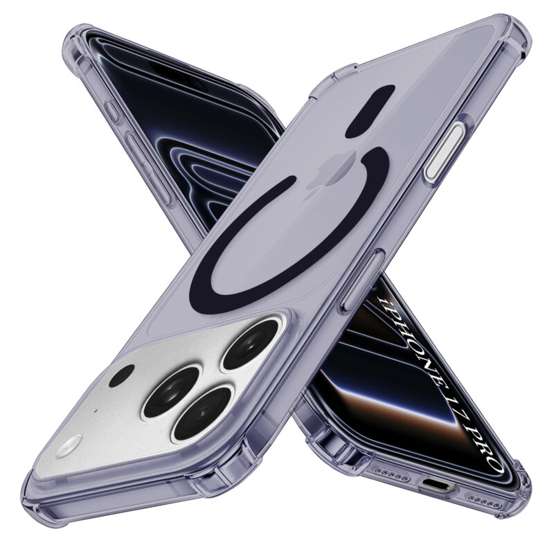 Husa iPhone 17 Pro Techsuit Shockproof Clear Silicone MagSafe, fumuriu
