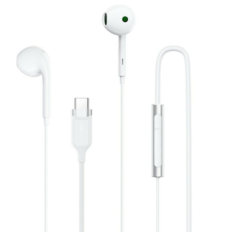 Casti half-in-ear Type-C cu microfon HD Acefast L7, 1.2m, alb