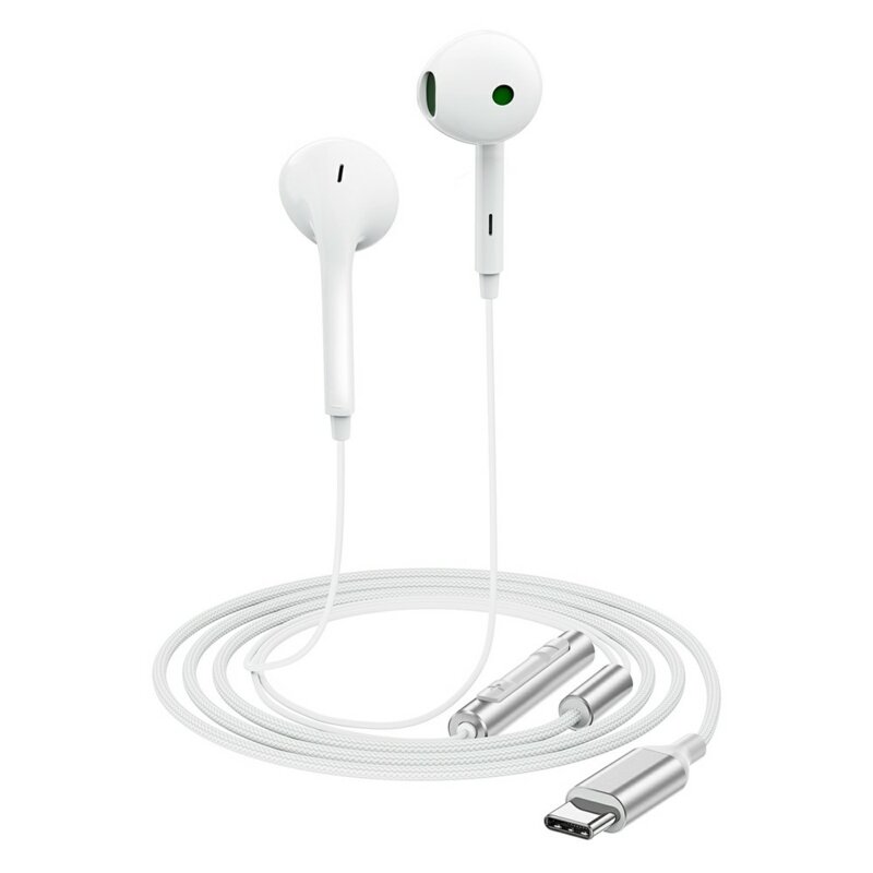 Casti half-in-ear Type-C cu microfon HD Acefast L7, 1.2m, alb