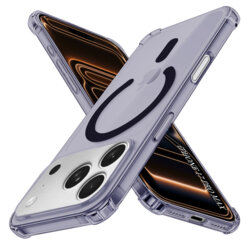 Husa iPhone 17 Pro Max Techsuit Shockproof Clear Silicone MagSafe, fumuriu