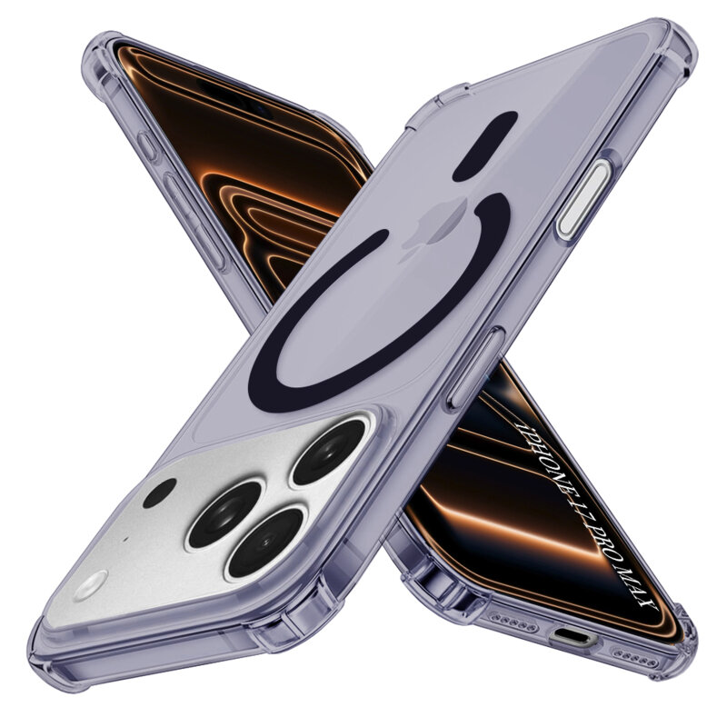 Husa iPhone 17 Pro Max Techsuit Shockproof Clear Silicone MagSafe, fumuriu