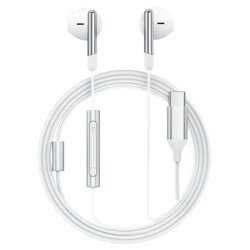 Casti half-in-ear USB-C, microfon, anti-vant Acefast L3, 1.2m, alb