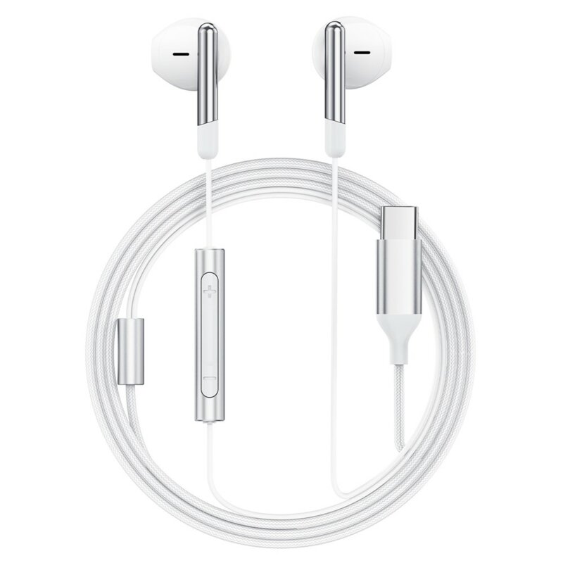 Casti half-in-ear USB-C, microfon, anti-vant Acefast L3, 1.2m, alb