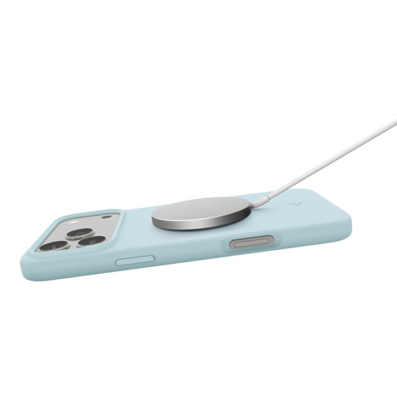 Husa iPhone 17 Pro Max Spigen Silicone Fit MagSafe, bleu